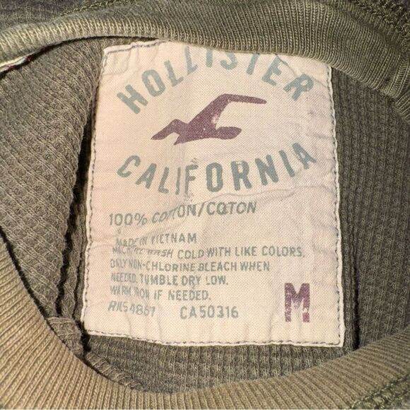 Hollister camouflage Green Long Sleeve Tee Performance Fit 100% Cotton size M - Picture 3 of 8